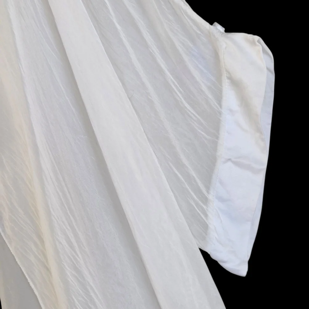 Cobblestone Made in Italy Silk Blouse Top Ethereal Layered Tunic White S - Picture 9 of 16